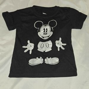 Disney Black and Silver Mickey Mouse Kids Short Sleeve Tee 2t